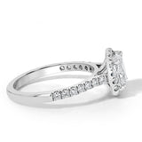 Lab-Diamond Cushion Cut Halo Engagement Ring, Tiffany Design, Available in All Metals