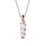 Drop 3 Stone Pendant 0.75ct