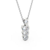 Drop 3 Stone Pendant 0.75ct