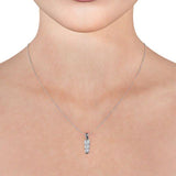 Drop 3 Stone Pendant 0.75ct