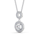 Drop Halo Pendant 0.75ct