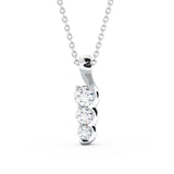 Drop 3 Stone Pendant 0.75ct