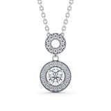Drop Halo Pendant 0.75ct