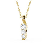 Drop 3 Stone Pendant 0.75ct