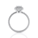 Emerald Cut Moissanite Halo Engagement Ring, Choose Your Stone Size and Metal