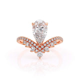2.00ct Pear Cut Moissanite Engagement Ring, Vintage Boho Design, Available in Rose Gold, White Gold or Yellow Gold