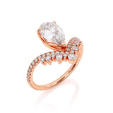 2.00ct Pear Cut Moissanite Engagement Ring, Vintage Boho Design, Available in Rose Gold, White Gold or Yellow Gold