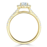 Lab-Diamond Oval Cut Halo Engagement Ring, Tiffany Style, Choose Your Stone Size and Metal