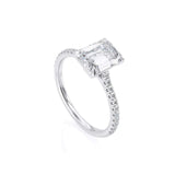 2.00ct Emerald Cut Moissanite Engagement Ring, Available in White Gold or Platinum