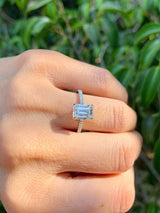 2.00ct Emerald Cut Moissanite Engagement Ring, Available in White Gold or Platinum