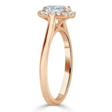 Lab-Diamond Oval Cut Halo Engagement Ring, Choose Your Stone Size and Metal