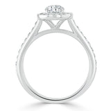 Lab-Diamond Oval Cut Halo Engagement Ring, Tiffany Style, Choose Your Stone Size and Metal