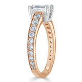 1.35ct Emerland Cut Moissanite Engagement Ring, Tiffany Style, Available in White Gold, Platinum, Rose Gold or Yellow Gold