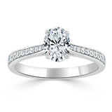 Lab-Diamond Oval Cut Engagement Ring, Classic Style, Choose Your Stone Size and Metal
