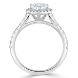Lab-Diamond Heart Cut Engagement Ring, Classic Halo, Choose Your Stone Size and Metal