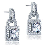 2.00ct Vintage Art Deco, Princess Cut Diamond Stud Earrings, 925 Sterling Silver