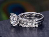 2.00ct Moissanite Ring Set, 3 Rings Total carat weight 2.00ct,Round Cut Colour F, Clarity VVS, Centre Stone 1.25ct