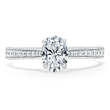 Lab-Diamond Oval Cut Engagement Ring, Classic Style, Choose Your Stone Size and Metal