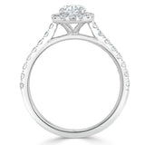Lab-Diamond Oval Cut Halo Engagement Ring, Tiffany Style, Choose Your Stone Size and Metal
