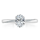 Lab-Diamond Oval Cut Engagement Ring, Classic Style, Choose Your Stone Size and Metal