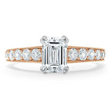 1.35ct Emerland Cut Moissanite Engagement Ring, Tiffany Style, Available in White Gold, Platinum, Rose Gold or Yellow Gold