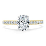 Lab-Diamond Oval Cut Engagement Ring, Classic Style, Choose Your Stone Size and Metal