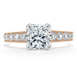 1.85ct Cushion Cut Moissanite Engagement Ring, Tiffany Style, Available in White Gold, Platinum, Rose Gold or Yellow Gold