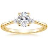 Lab-Diamond Vintage Oval Cut 3 Stone Engagement Ring, Choose Your Stone Size and Metal
