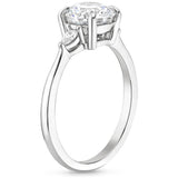 Lab-Diamond Vintage Oval Cut 3 Stone Engagement Ring, Choose Your Stone Size and Metal