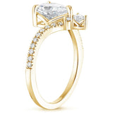 1.25ct Oval Cut Moissanite Chevron Engagement Ring, Available in White Gold, Platinum, Rose Gold or Yellow Gold