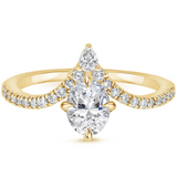 1.25ct Oval Cut Moissanite Chevron Engagement Ring, Available in White Gold, Platinum, Rose Gold or Yellow Gold