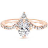 1.25ct Oval Cut Moissanite Chevron Engagement Ring, Available in White Gold, Platinum, Rose Gold or Yellow Gold