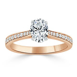 Lab-Diamond Oval Cut Engagement Ring, Classic Style, Choose Your Stone Size and Metal