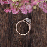 Round Cut Moissanite Engagement Ring, Vintage Halo Design, Choose Your Stone Size & Metal