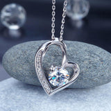 1.00ct Bridal Diamond Heart Pendant, Love Heart Diamond Necklace, 925 Silver
