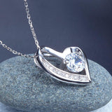 1.00ct Bridal Diamond Heart Pendant, Love Heart Diamond Necklace, 925 Silver