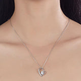 1.00ct Bridal Diamond Heart Pendant, Love Heart Diamond Necklace, 925 Silver