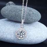 1.00ct Diamond Halo Pendant, Classic Round Cut Diamond Necklace, 925 Silver