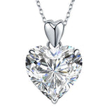 5.00ct Diamond Heart Pendant, Classic Heart Diamond Necklace, 925 Silver