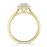 0.75ct Radiant Cut Moissanite Halo Engagement Ring, Available in White Gold or Platinum