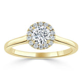0.50ct Round Cut Moissanite Halo Engagement Ring, Available in White Gold or Platinum