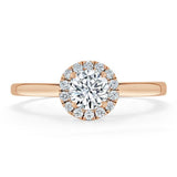 Lab-Diamond, Round Cut Halo Engagement Ring, Choose Your Stone Size and Metal