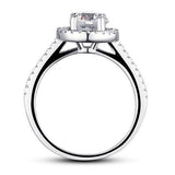 1.25ct Brillaint Cut Diamond Halo Ring, 925 Sterling Silver Engagement Ring