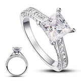 1.50ct Vintage Princess Cut Diamond Engagement Ring, 925 Silver