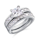 1.00ct Classic Princess Cut Diamond, Bridal Ring Set
