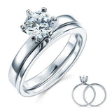 1.25ct Classic Round Brilliant Cut Diamond, Bridal Ring Set, 925 Sterling Silver
