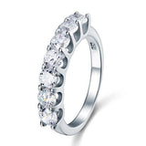 1.75ct 7 Stone Half Eternity Diamond Ring, 925 Sterling Silver