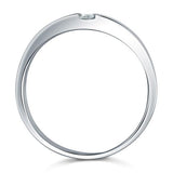 0.10ct Men's Contemporary Wedding Band Set In Solid Sterling Silver 925