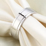 Men's Contemporary Wedding Band Set In Solid Sterling Silver 925