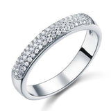 0.45ct Pave Set, Round Brilliant Cut Half Eternity Ring